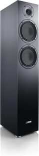 Cassa acustica da pavimento Canton GLE 70 S2 nera, design lineare con tweeter e due altoparlanti rotondi sul frontale