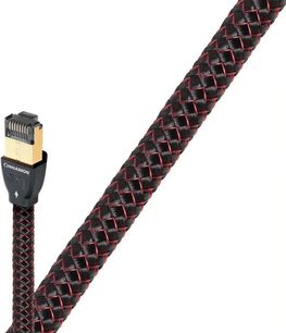 Мрежов Ethernet RJ45 кабел Audioquest Cinnamon, оплетен в червено и черно, позлатен RJ45 конектор, дължина 3 метра