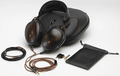 Cuffie audio circumaurali nere, cavo intrecciato con jack da 3,5 mm, custodia in pelle per il trasporto, adattatore jack da 6,35 mm