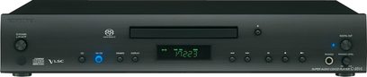 Onkyo C-S5VL sort CD-afspiller, sort frontpanel, grøn display, kontrolknapper, hovedtelefonstik, enkel og funktionel