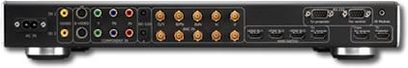 Projektor Optoma HD81 + scaler HD3000 černý, pohled zepředu, audio a video konektory vzadu