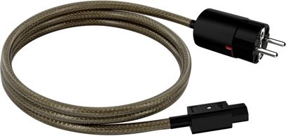 EAT Essential Audio Tools C13S 2 m netledning, IEC og Schuko-stik, brunt flettet kabelbeklædning