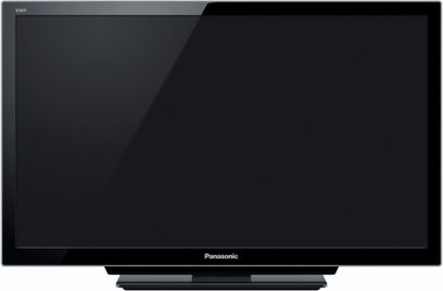 Panasonic TX-L32DT30 sort fladskærms-TV, set forfra, slukket