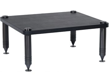 Prídavná polica Norstone Design COMO III, obdĺžniková, matné čierne drevo, 4 valcové kovové nohy v čiernej farbe