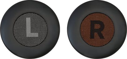 Beyerdynamic DJ 300 PRO X CLUB ørepuder, frontvisning, sorte puder i læderlook og gråt netstof L/orange R