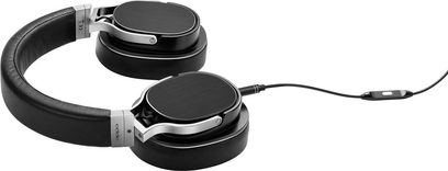 OPPO PM-3 EU sort circumaural hovedtelefon, hovedbøjle og ørepuder i sort læder, runde sølvfarvede transducere, sort kabel