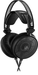 Sluchátka Audio Technica ATH-R70x černá, otevřená konstrukce, polstrovaný oblouk, kulaté síťované náušníky, flexibilní mikrofon na pravé straně