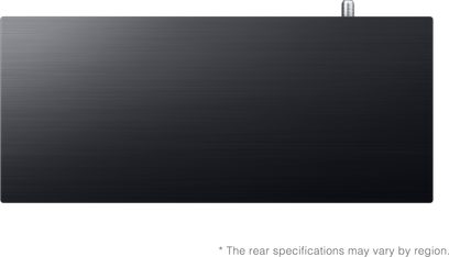 Box One Connect wireless Samsung 2026 nero rettangolare con finitura spazzolata vista frontale con connettore sulla parte superiore