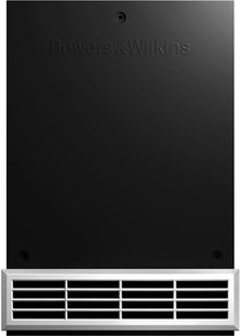Zabudovatelný subwoofer Bowers & Wilkins ISW-3, pohled zepředu, černý matný kovový panel, bílá lamelová mřížka