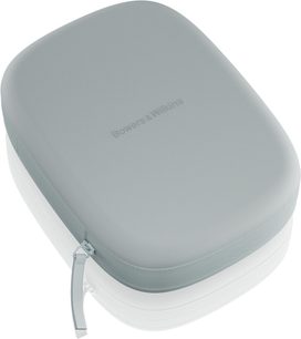 Hellblaues Hartschalenetui von Bowers & Wilkins mit Reißverschluss, Draufsicht