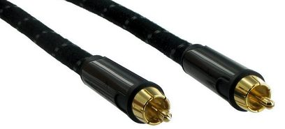 Subwooferkabel Connect Research Original OCR4102 2m, forgyldte RCA-stik, sort kappe