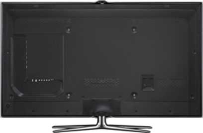 Televisor Samsung UE46ES7000 de pantalla plana negra, vista frontal, con patas metálicas y marco delgado