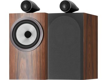 Coppia di diffusori da scaffale Bowers & Wilkins 705 S3 moka, tweeter nero a vista, un diffusore con griglia