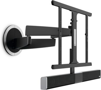 Sort vægmonteret TV-beslag Vogel's NEXT 8365, drejeligt armsystem, vægmontering, set fra venstre profil