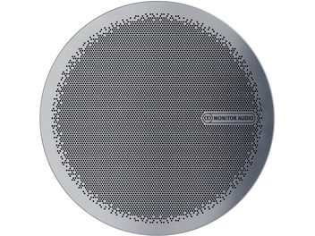 Grilă boxă Monitor Audio Premiere Grilă Rotundă circulară gri metalizat mat, perforații concentrice