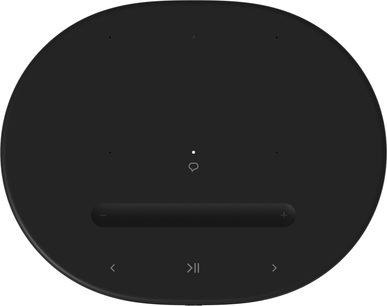 Портативна Bluetooth-колонка Sonos Move 2 чорного кольору, вигляд згори з сенсорними елементами керування відтворенням і гучністю