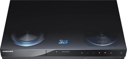 Sort Samsung BD-C8900 Blu-ray-optager, frontvisning, med 3D Blu-ray-afspiller og digitalt display