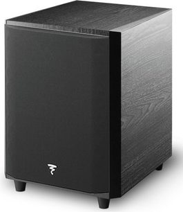 Focal CHORUS SW 700 subwoofer i kubisk sort askefinér, front med cirkulær højttaler og sort gitter