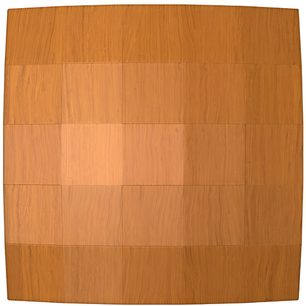 Artnovion Jaya W akoestische diffuser in licht hout, groot gebold vierkant paneel bestaande uit regelmatige rechthoeken, vooraanzicht