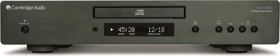 Cambridge Audio Azur 550C sort CD-afspiller, frontvisning, digitalt display, kontrolknapper, bagside med tilslutninger