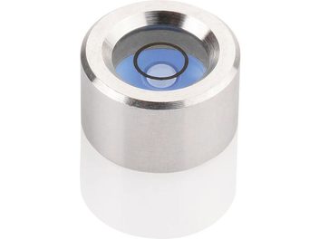 ClearAudio Mini niveau-vaterpas cylindrisk i børstet aluminium med blå boble i midten