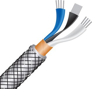 Digitalt AES/EBU-lydkabel Platinum Starlight 10 1m med sort flettet kappe, blå, sorte og hvide ledere samt orange isolering
