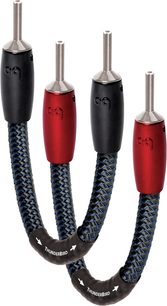 Cables para altavoces Audioquest Jumper ThunderBird, 4 longitudes, conectores jack, funda trenzada azul y negra