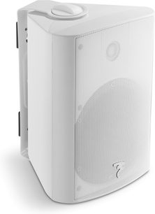 Focal OD 706V hvid udendørs højttaler set fra 3/4 forfra, metalgitter, dome diskanthøjttaler
