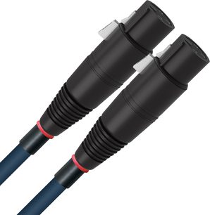 Analogt RCA-lydkabel Wireworld Luna 10 XLR 1m med sorte cylindriske stik, metalender og blå kappe