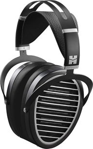 Sluchátka Hifiman Ananda Stealth Magnet (V3) černá a stříbrná, pohled z levého profilu, oválné náušníky, polstrovaný hlavový most