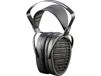 Fones de ouvido hi-fi abertos Hifiman Arya Stealth Magnet Version, conchas largas giratórias, arco de metal ajustável, almofadas de couro preto