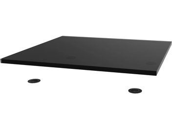 Placa de vidrio negro rectangular sobre 4 pies antivibraciones, estante adicional para mueble de alta fidelidad Norstone Design Spider