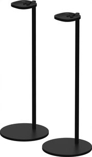 Due piedistalli neri per diffusori Sonos One, One SL e Play:1, in metallo, di forma cilindrica, su base circolare