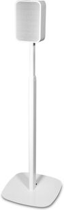 BlueSound Adjustable Speaker Stand for PULSE M & FLEX white, in white metal, round base, thin and long vertical stem