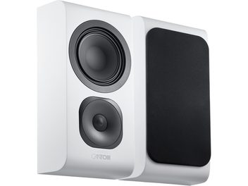 Wandlautsprecher Canton Vento 11 mattweiß, weiße Front mit schwarzen Lautsprechern und abnehmbarem Frontgitter