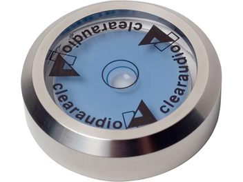 Clearaudio Level Gauge hõbedane vesilood, harjatud metallist korpus, sinine gradueeritud numbrilaud, keskne mull