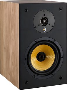 Акустична система Davis Acoustics Ariane 2, библиотечен модел, светло дърво, жълт ууфър, куполен твитър, тричетвъртна гледна точка