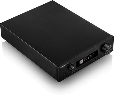 OPPO SONICA DAC EU sort netværksaudioafspiller, forsidefremvisning, rektangulært format, frontpanel med skærm og kontrolknapper