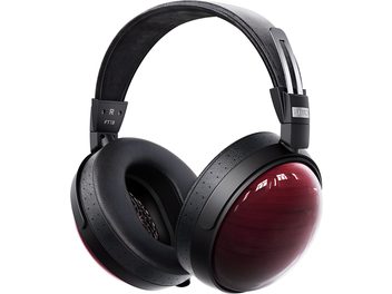 Cuffie chiuse FiiO FT13, coppe in legno laccato bordeaux, pad in similpelle nera traforata, archetto imbottito