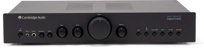 Cambridge Audio 340A SE integrated black stereo hi-fi amplifier, front panel with buttons, inputs, and volume knob