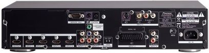 Pioneer PDA-V100HD sort audio-/videforstærker, bagside, set ovenfra, med synlige tilslutninger og knapper