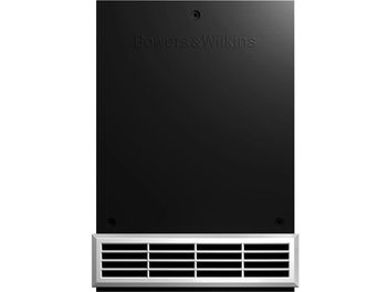 Einbaufähiger Subwoofer Bowers & Wilkins ISW-3, Frontansicht, mattschwarze Metalloptik-Blende, weiße Lamellengitterabdeckung