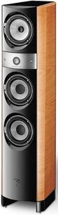 Focal Electra 1027 Be gulvhøjttaler, lys træ og sort, 3 vertikalt opstillede højttalere, sort gitter