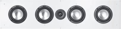 Wandinbouwluidspreker Canton Atelier InWall 11C wit, rechthoekig, vier aluminiumwoofers en centrale zwarte tweeter
