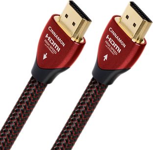 Audioquest Cinnamon 1M røde HDMI-kabler med forgyldte HDMI-stik, nærbillede