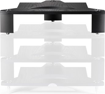 Papildu Naim Audio FraimLite augstākais (264 mm) melna metāla plaukts, 3 līmeņi, cilindriski kājiņas, teksturēta virspuse