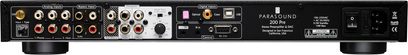 Parasound NewClassic 200 Pre stereo-forforstærker, bagside, analog og digital audio-tilslutning, USB- og netværksstik