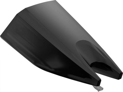 Bunka pro DJ gramofonové desky Ortofon Concorde Music Black, pohled v perspektivě, černá barva, viditelná jehla
