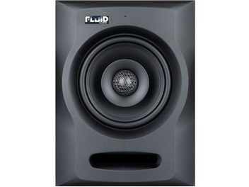 Monitor da studio Fluid Audio FX50 grigio scuro opaco, altoparlante circolare grigio chiaro, vista frontale