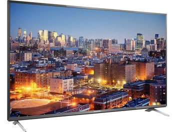 Panasonic TX-40CX700 TV displaying a night view of an illuminated city, flat screen seen from the front